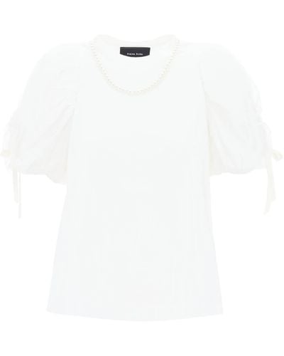 Simone Rocha T-Shirt Con Maniche A Sbuffo - Bianco