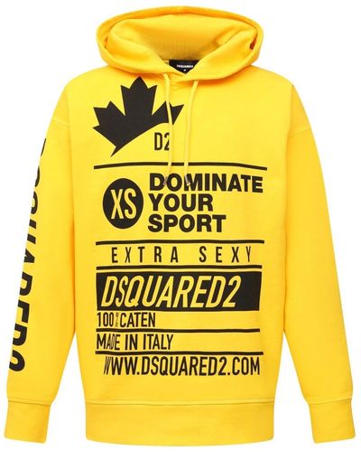 DSquared² Logo Hooded Sweatshirt - Geel