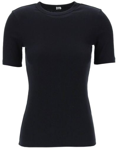 Totême Rippen -Trikot -T -Shirt für a - Schwarz