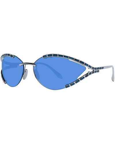 Atelier Swarovski Lunettes de soleil argentées pour femme - Bleu