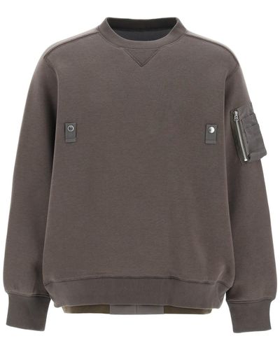 Sacai Double Hem Sweatshirt - Gray