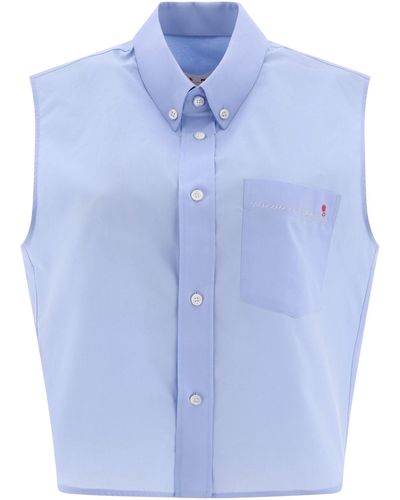 Marni Poplin Shirt - Blau