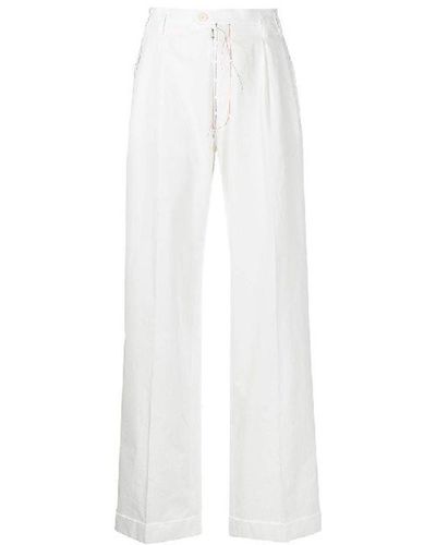 Maison Margiela Pantalones de algodón de - Blanco