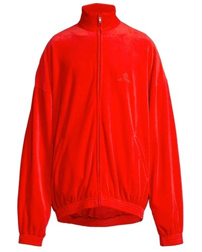 Balenciaga Velvet Effect Sweatshirt - Rouge