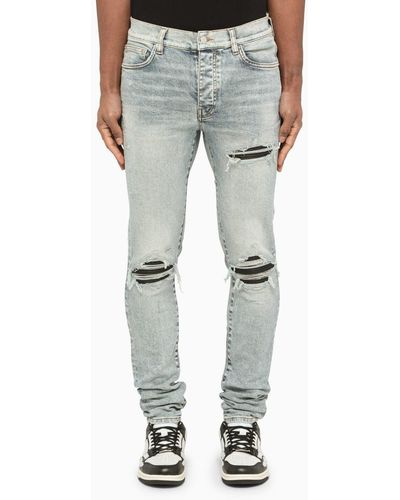 Amiri Blue Skinny Jeans In Baumwolle - Grijs