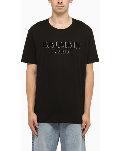 Balmain Black Logoed Crew Neck T -Shirt - Schwarz