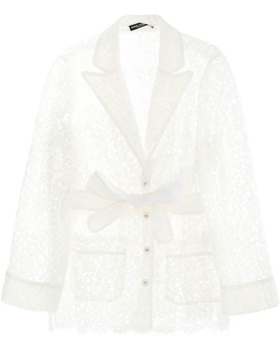 Dolce & Gabbana Pyjama -Hemd in Cordonnet -Spitze - Weiß