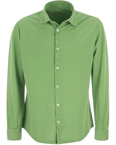 Fedeli Robert Cotton Piqué Shirt - Grün