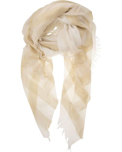 Peserico Modale, viscosa e sciarpa di giogo lurex - Bianco