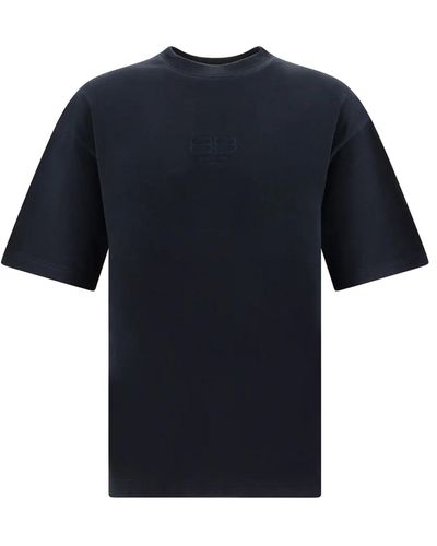 Balenciaga Cotton Logo T -Shirt - Blau