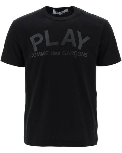 COMME DES GARÇONS PLAY Logo Print T -shirt - Zwart
