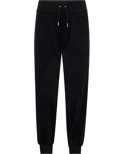Juicy Couture Pantalon de velours en coton de couture juteuse - Noir