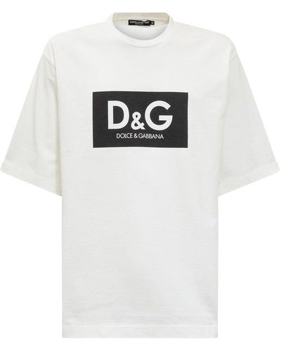 Dolce & Gabbana T-shirt Met Katoenlogo - Wit