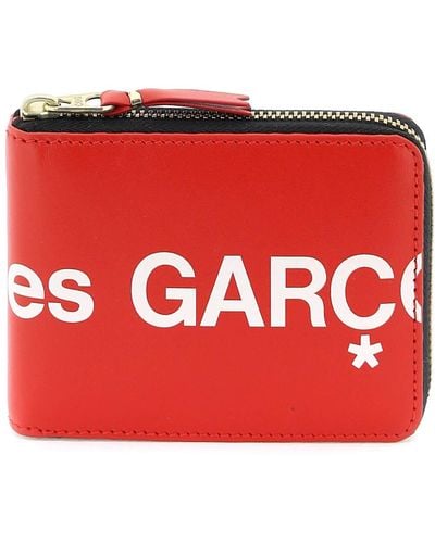 Comme des Garçons Comme des Garcons Brieftasche mit dem Maxi -Logo herumschleudern - Rot