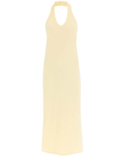 Loulou Studio Midi Kleid mit Seitenschlitz - Weiß