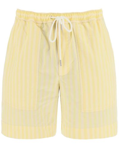 Maison Kitsuné Striped Poplin Bermuda Shorts für - Gelb