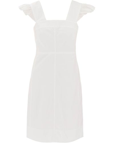 See By Chloé Ver el vestido de algodón orgánico de Chloe con correas con volantes - Blanco
