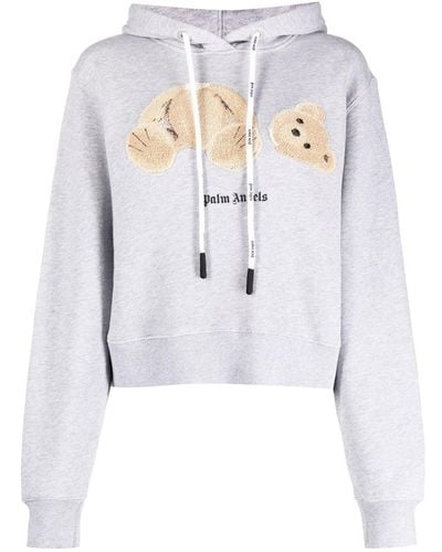 Palm Angels Bear Hoodie Sweatshirt - Wit