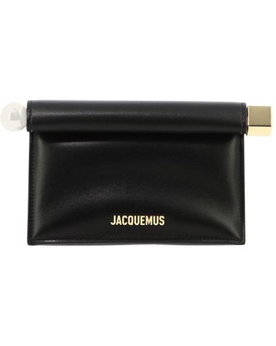 Jacquemus La Petite Pochette Mini Clutch Aus Leder Mit Verzierungen - Schwarz