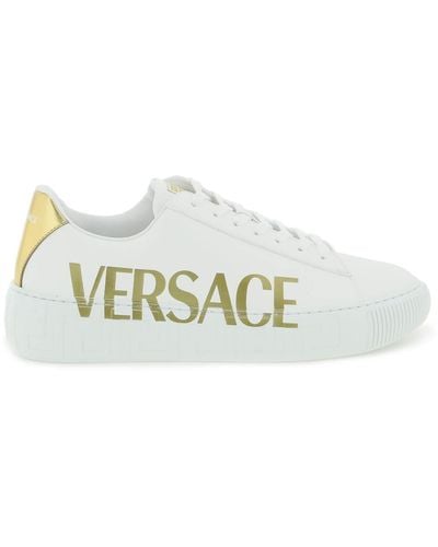 Versace 'Greca' Sneakers mit Logo - Blanc