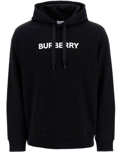 Burberry Sudadera con capucha de logotipo de - Negro