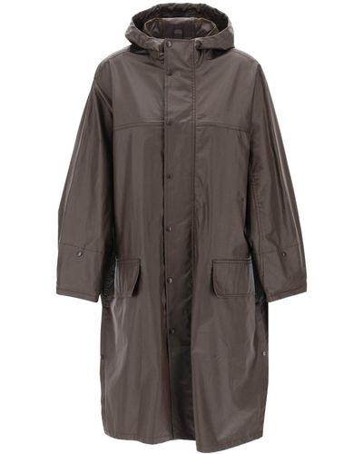 Lemaire Trench In Cotone Spalmato - Grigio