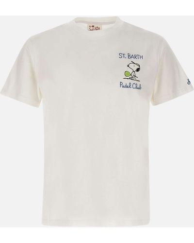 Mc2 Saint Barth White Snoopy Padel Cotton T -Shirt - Weiß