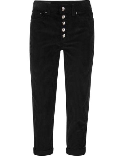 Dondup Koons Loose Fitting Velvet Pants - Black