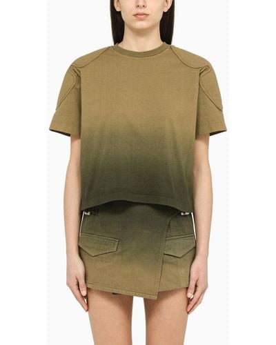 Dion Lee Green Shaded Cotton T Shirt