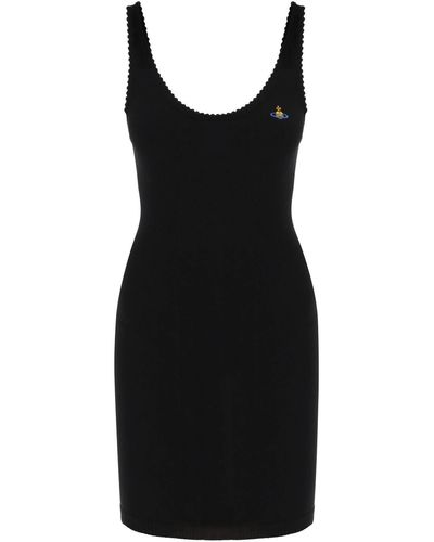 Vivienne Westwood Vestido de punto con bordado Orb - Negro