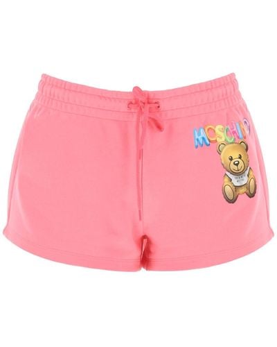 Moschino Logo Gedrukte Shorts - Roze