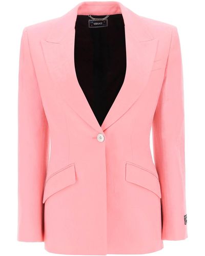 Versace ' Allover' Single Breasted Jacke - Pink