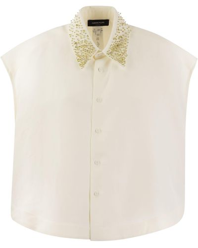 Fabiana Filippi Fluido y camisa de viscosa - Blanco