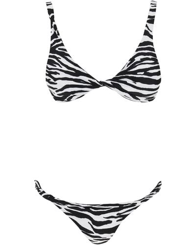 The Attico Der Attico Animal Print Bikini in 8 Set in 8 - Schwarz