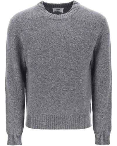 Ami Paris Cashmere En Wool Sweater - Grijs