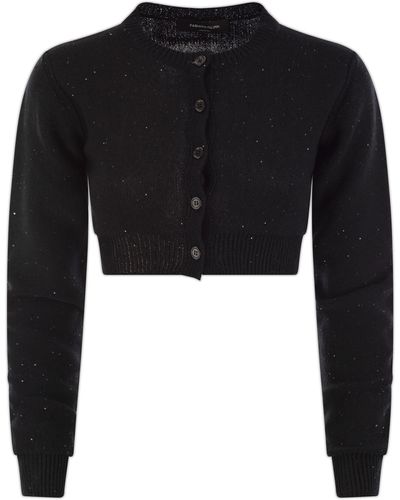 Fabiana Filippi Short Cardigan con micro paillettes - Nero