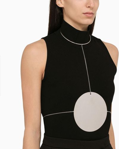 Courreges Collar de color plateado holístico de Courrèges - Negro