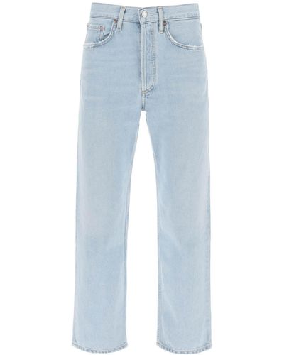 Agolde Lana Crop Mid Rise Vintage Straight Jeans - Blauw