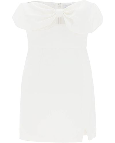 Self-Portrait Self -Portrait -Mini -Kleid mit Bogenakzent - Weiß