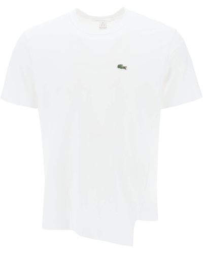 Comme des Garçons Comme Des Garcons Hemd X Lacoste Asymmetrisches T -shirt - Wit