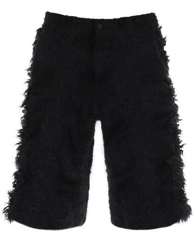 Comme des Garçons FUR Effect de punto pantalones cortos tejidos - Negro