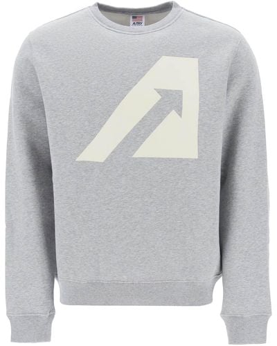 Autry Crew Neck Sweatshirt mit Logoabdruck - Grau