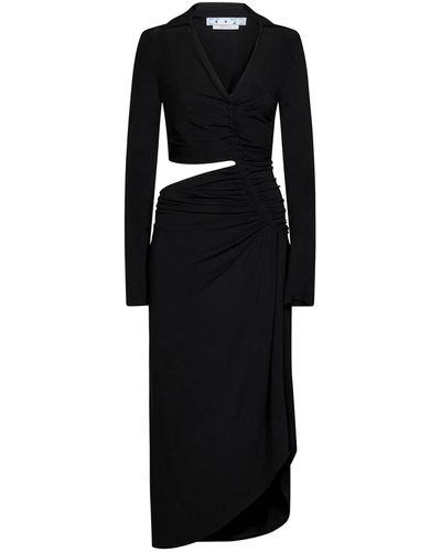 Off-White c/o Virgil Abloh Cut Out Midi Kleid - Schwarz