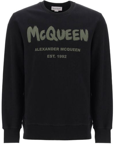 Alexander McQueen MC Queen Graffiti Sweatshirt - Schwarz