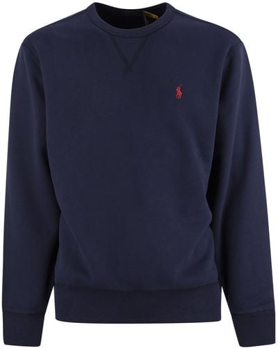Polo Ralph Lauren Crew Neck Sweatshirt Met Logo - Blauw