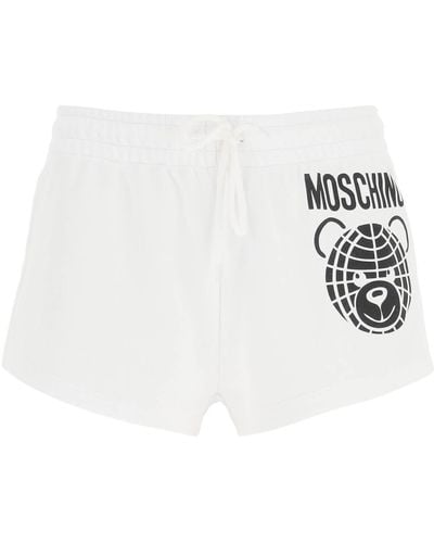 Moschino Sportieve Shorts Met Teddy -print - Wit