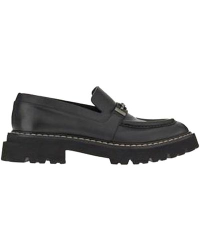 Ferragamo Leder Slipper - Schwarz