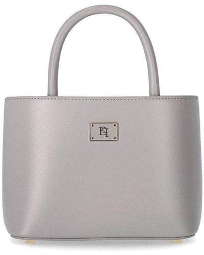 Elisabetta Franchi Perla gris pequeño bolsa de compras
