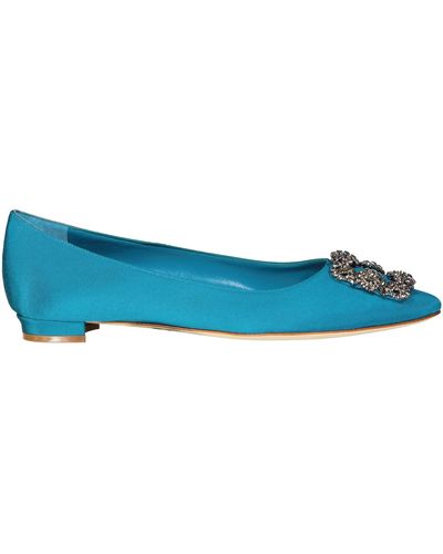 Manolo Blahnik Hangisi Flats - Blau