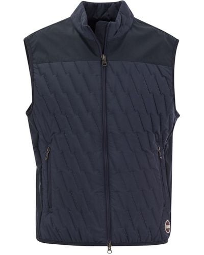 Colmar Quilted Waistcoat With Softshell Inserts - Blue